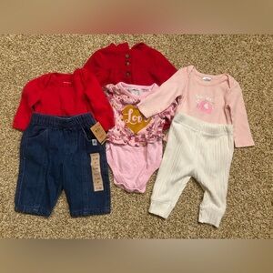 0–3M Warm Winter Baby Girl Bundle (6 pcs!)